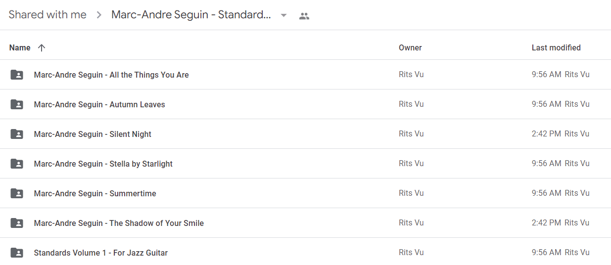 Marc-Andre Seguin - Standards Volume 1 - For Jazz Guitar2